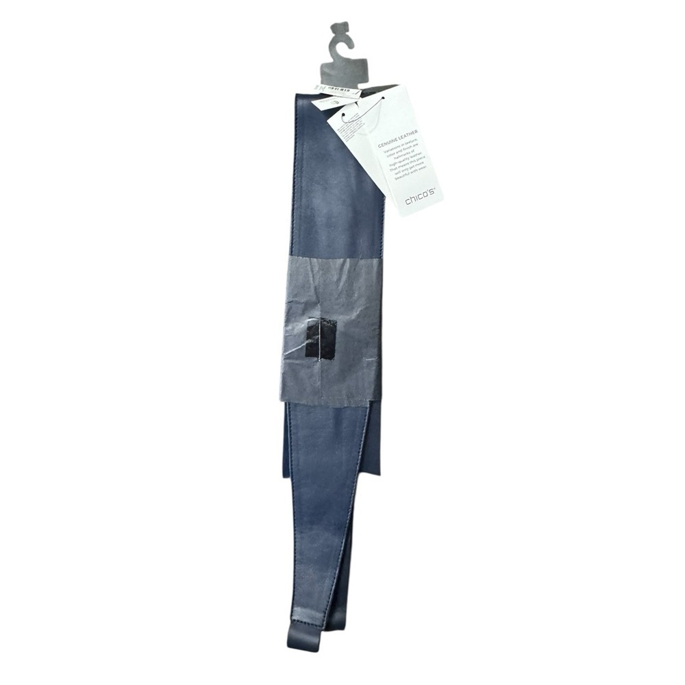 Chico's Reversible Wide Suede Leather Obi Belt Navy Blue.  MSRP$59.50 - Picture 3 of 6